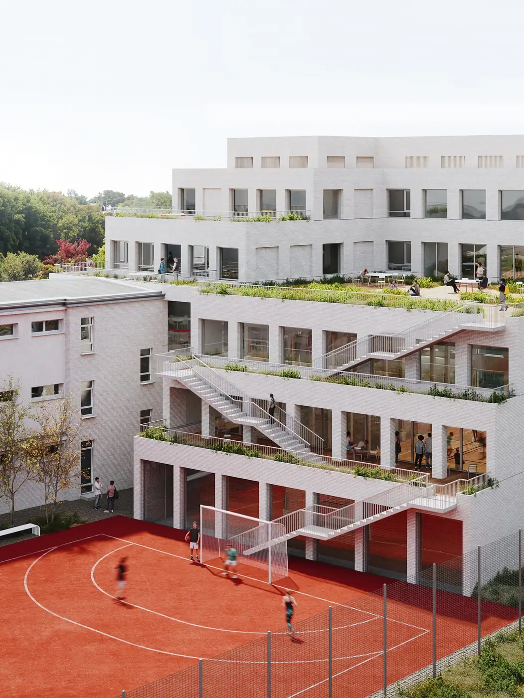 High School No. 3 Extension and Oder Riverfront, Wrocław